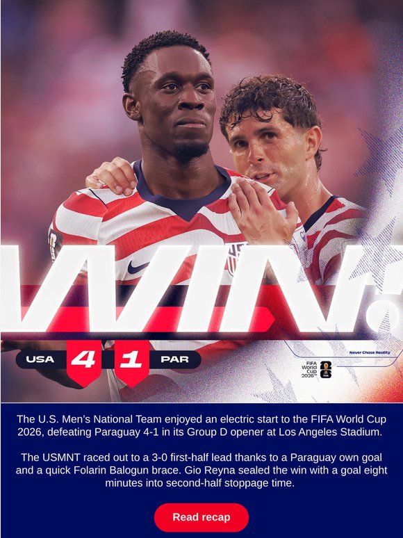 USMNT opens World Cup run with 4-1 victory vs. Paraguay!