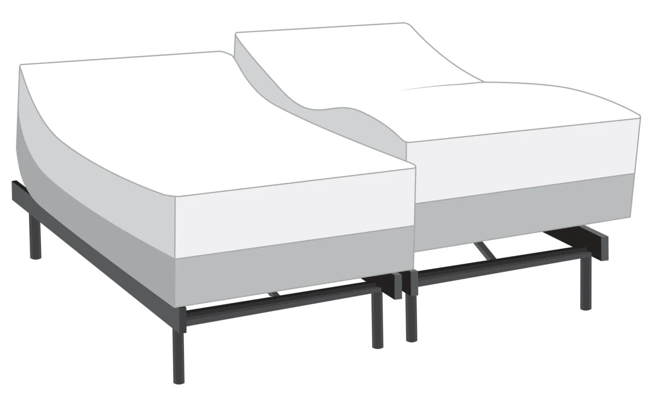 Power Bob Elite Base with Copper Sport Hybrid 11.5'' Split California King Firm Mattress