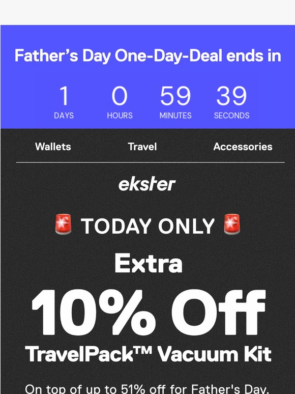 TODAY ONLY: Extra 10% Off the TravelPack™