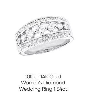 10K or 14K Gold Women's or Men's Diamond Wedding Ring 1.54ct