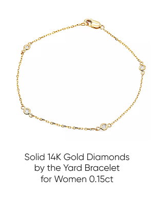 Solid 14K Gold Diamonds by the Yard Bracelet for Women 0.15ct