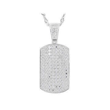 Moissanite Platineve Dog-tag Pendant 1.48ctw DEW
