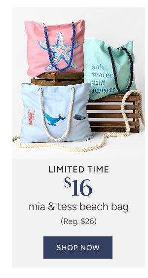 Limited Time $16 Mia & Tess Beach Bag (Reg. $26)