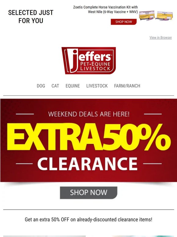 Extra 50% OFF on Clearance Items This Weekend