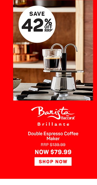 Baccarat Barista Brillante Double Espresso Coffee Maker