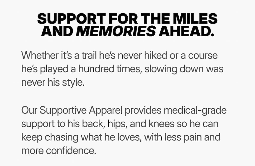 headline: Support for the miles and memories ahead