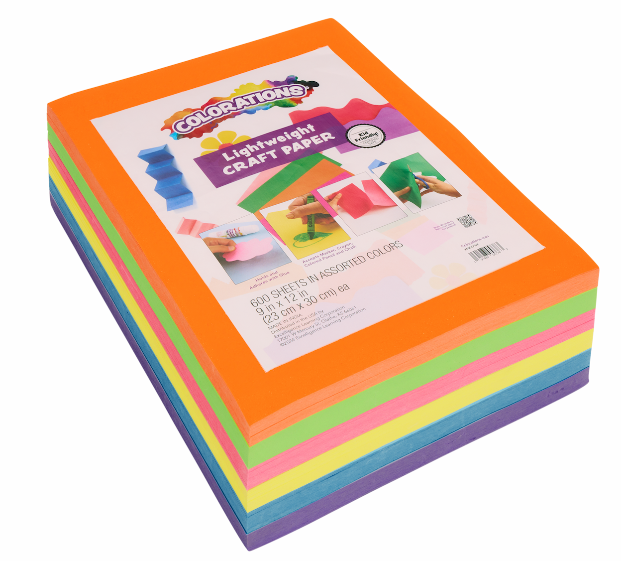 Colorations® 9" x 12" Neon Lightweight Craft Paper - 600 sheets