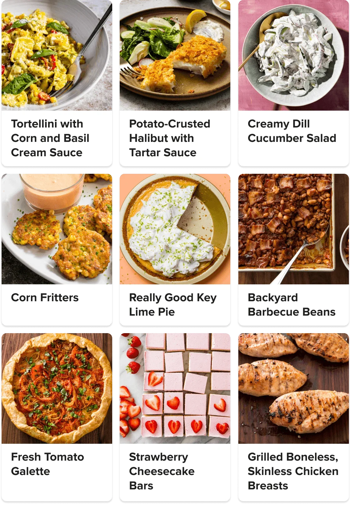 Most saved recipes including Backyard Barbecue Beans, Fresh Tomato Galette, and Really Good Key Lime Pie.