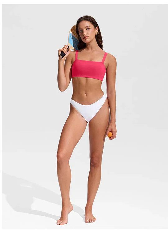 Square Neck Wide Flat Straps Bikini Top