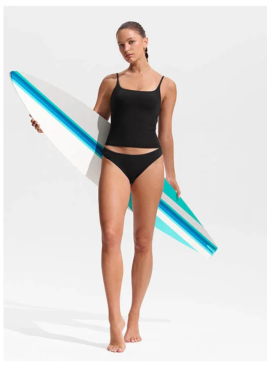 U Neck Twist Back Tankini Top