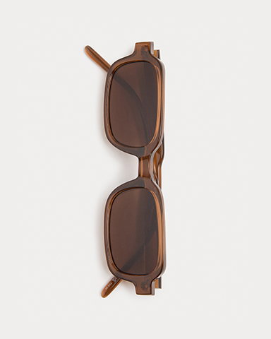 Brown Lugged Rectangle Sunglasses