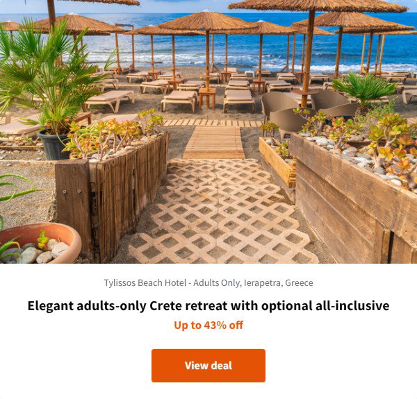 Elegant adults-only Crete retreat with optional all-inclusive