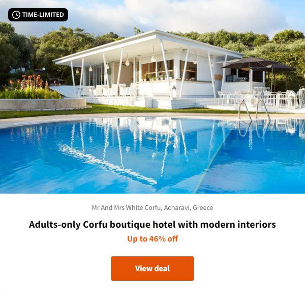 Adults-only Corfu boutique hotel with modern interiors