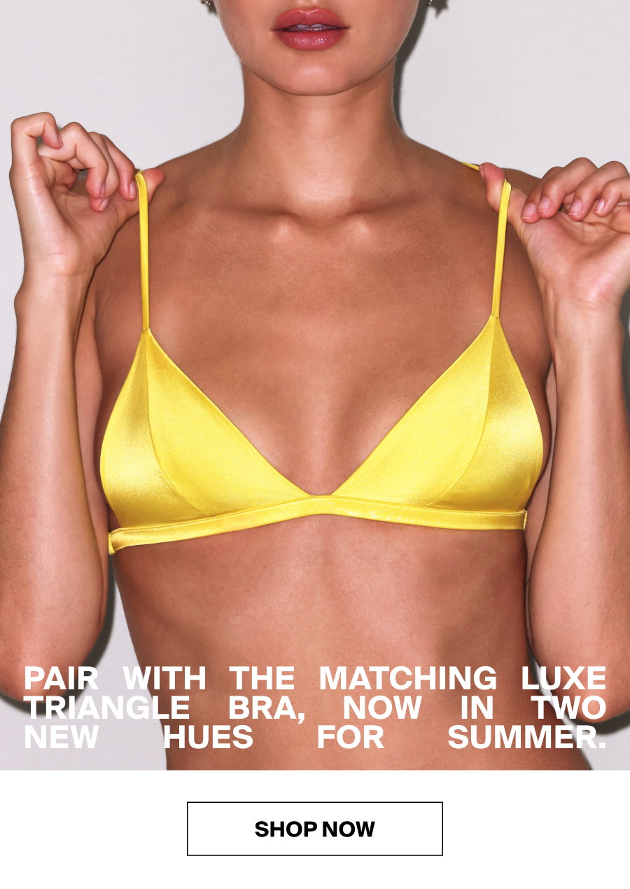 Pair with the matching luxe triangle bra, now in two new summer hues