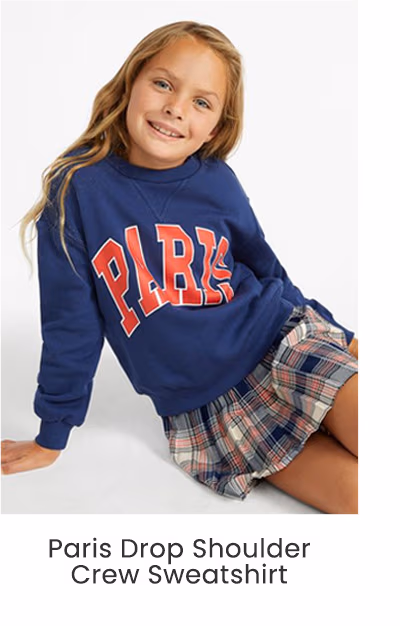 Paris Drop Shoulder Crew Sweatshirt
