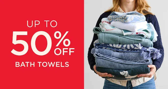 Up To 50% Off Bath Towels
