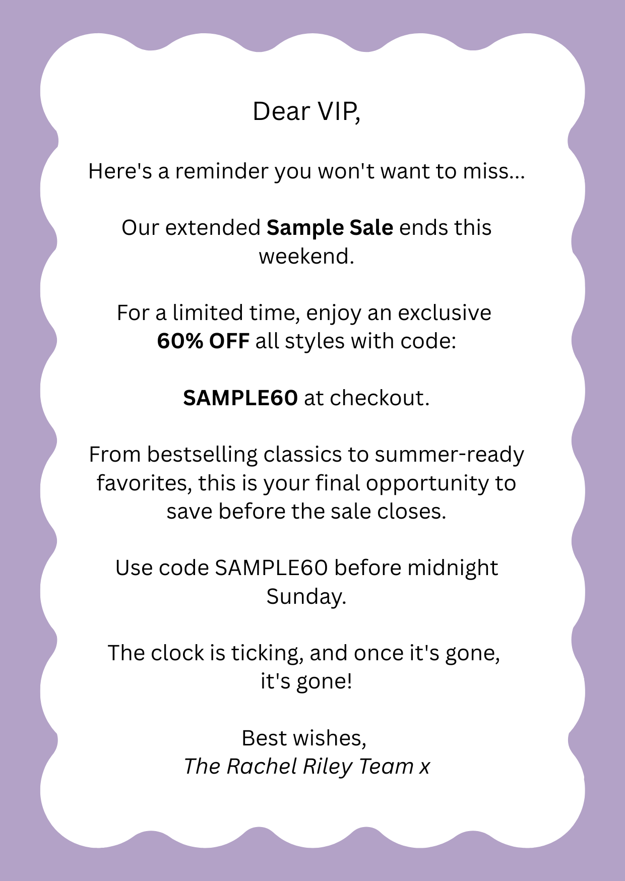 Sample Sale