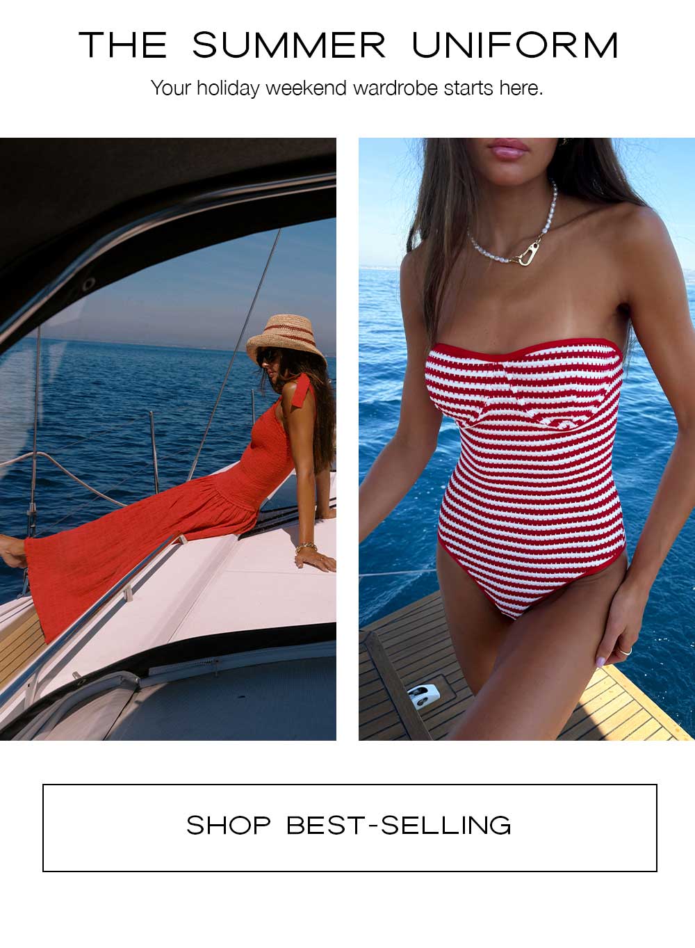Red and white apparel