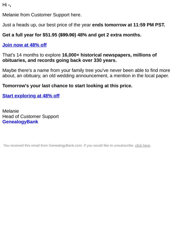 this offer disappears tomorrow