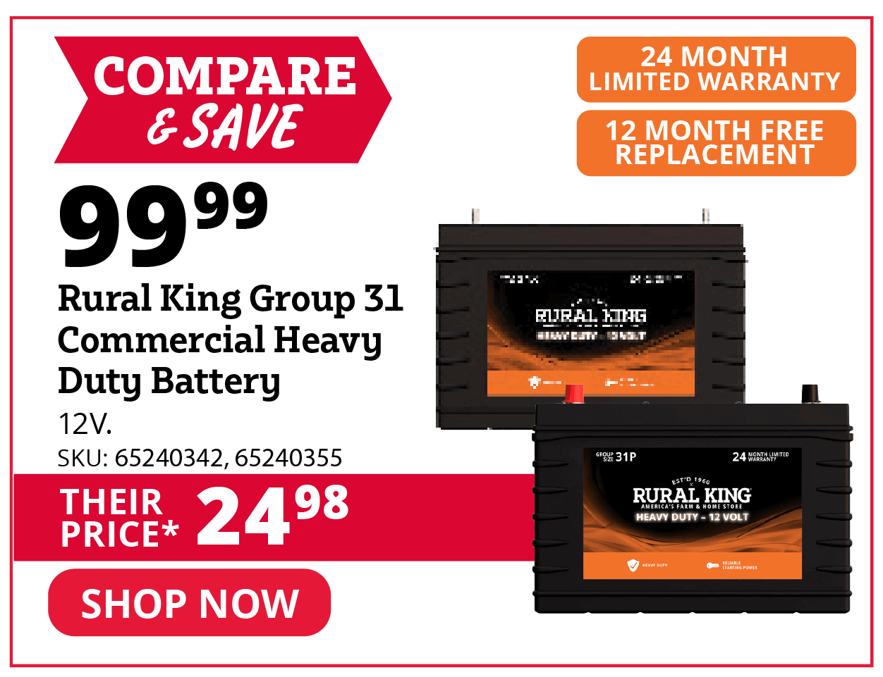 RK 31 Commercial Heavy Duty Battery