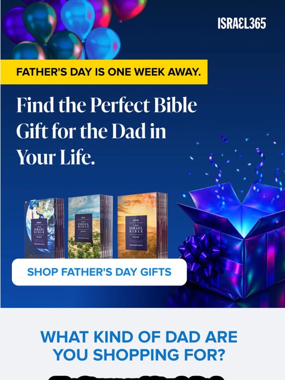 —, save up to 42% on Father's Day Bible gifts