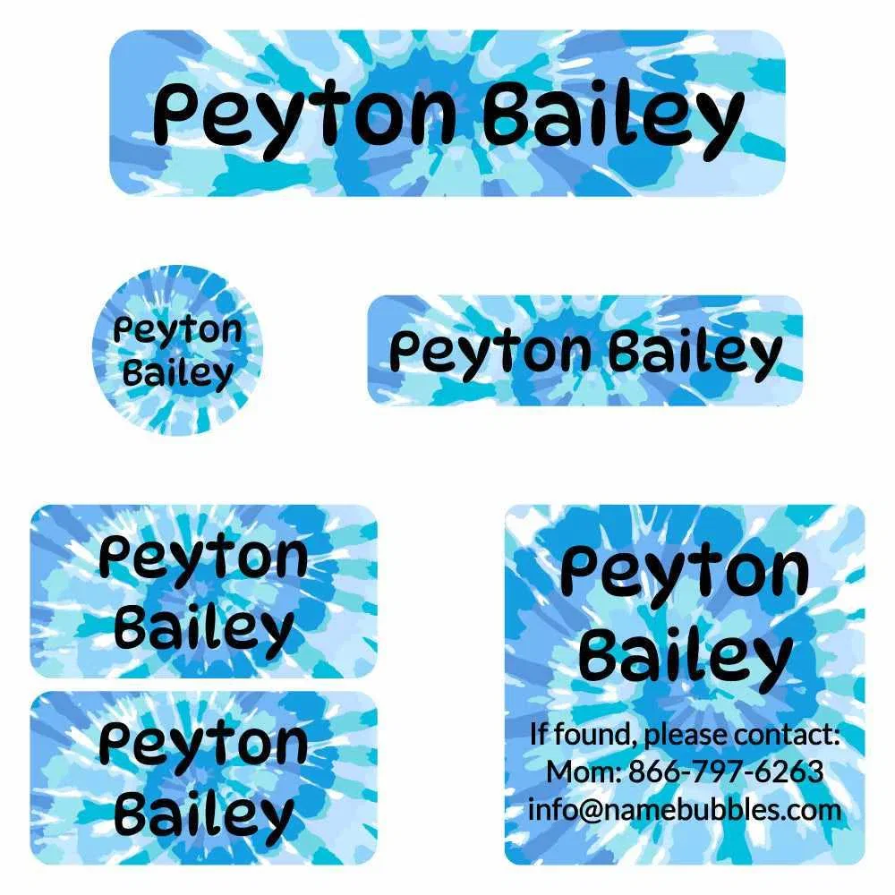 Image of Tie-Dye Art Camp Labels Pack