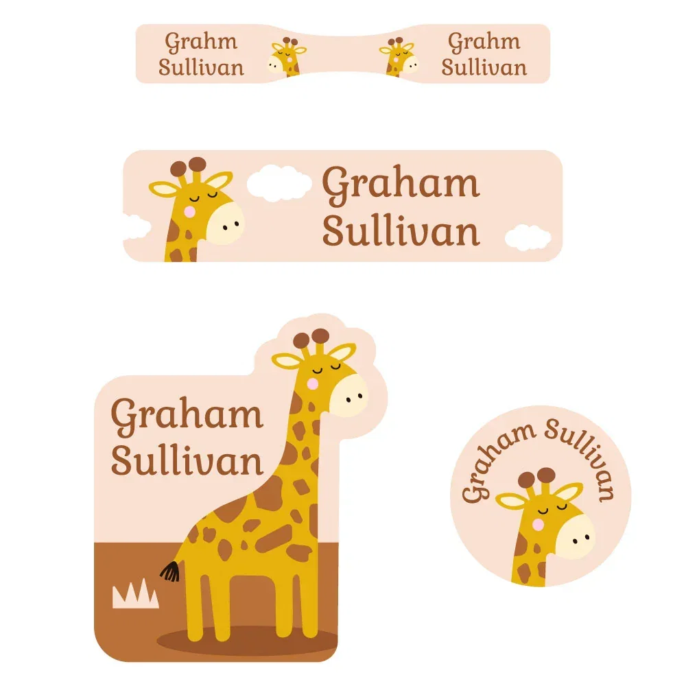 Image of Giraffe Baby Labels Pack