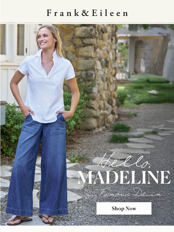 IT’S HERE: Our pull-on pant, new in denim
