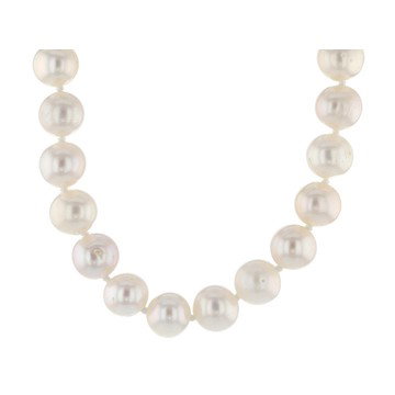 8mm White Cultured Freshwater Pearl, Rhodium Over Sterling Silver 18 Inch Necklace