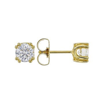 Moissanite 14k Yellow Gold Over Sterling Silver Stud Earrings 1.00ctw DEW