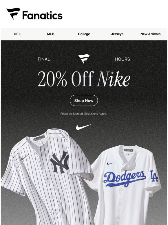 LAST CHANCE! 20% Off Nike