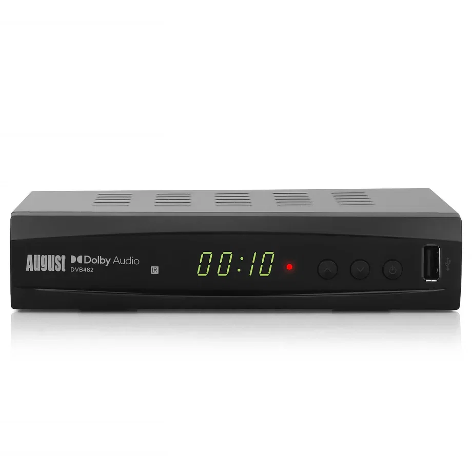 August DVB482 Freeview HD Twin Tuner TV Recorder Box with USB Recording, Pause & Rewind Live TV, HDMI & SCART