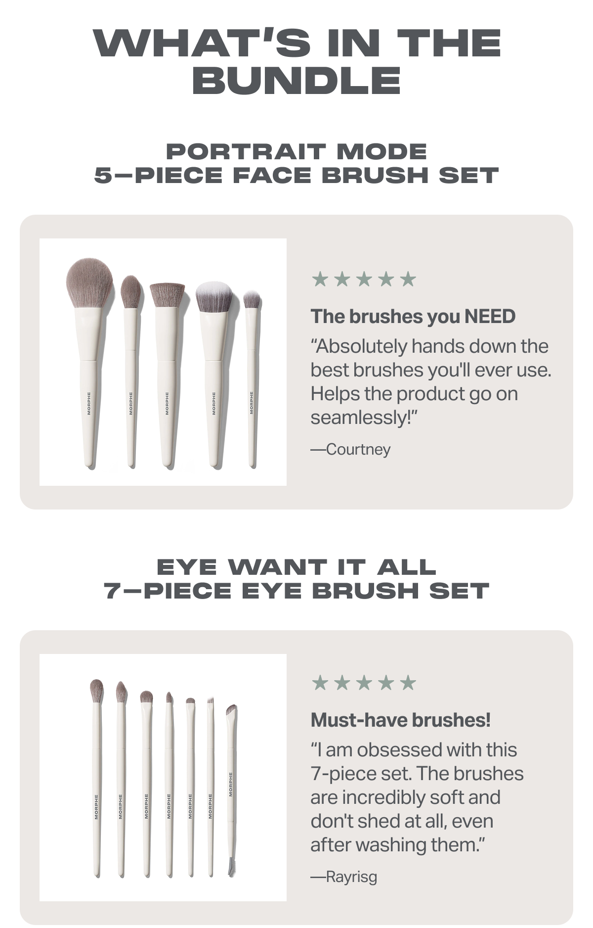 Portrait Mode 5-Piece Face Brush Set and Eye Want It All 7-Piece Eye Brush Set