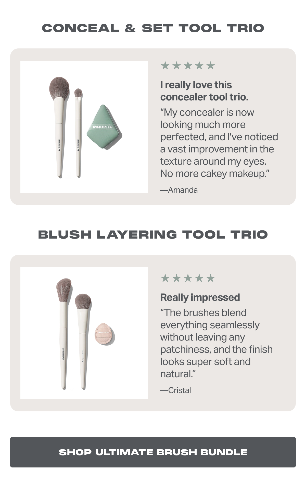Conceal & Set Tool Trio and Blush Layering Tool Trio