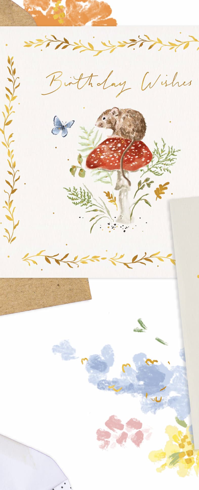WOODLAND MOUSE BIRTHDAY CARD