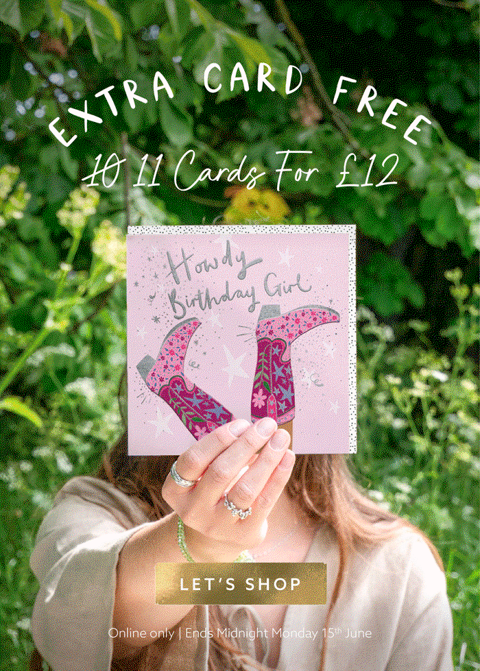 Extra card free. Get 11 cards for £12, including luxury cards. Online only, limited-time offer.