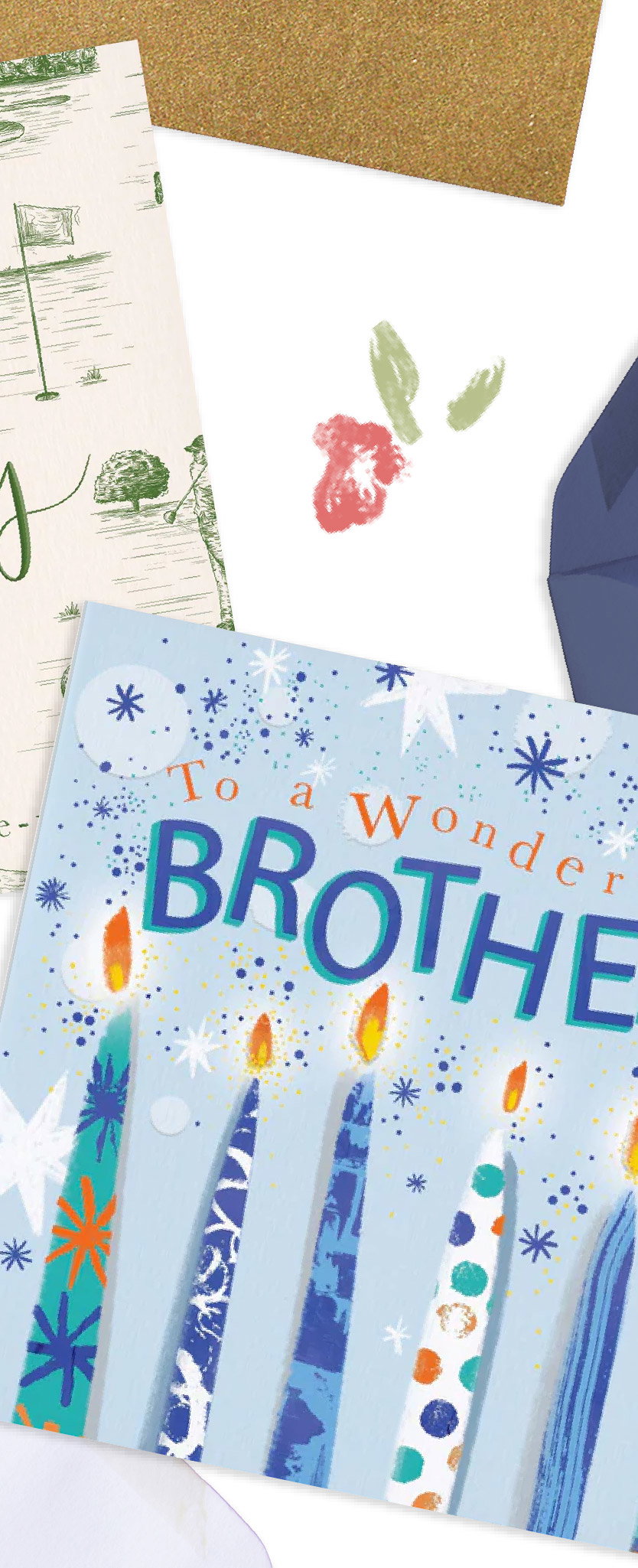 WONDERFUL BROTHER BLUE CANDLES CARD