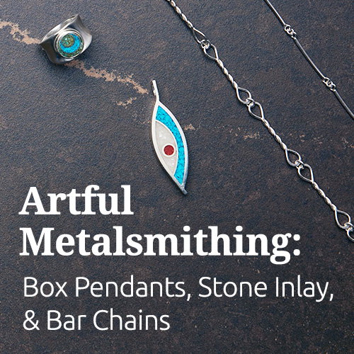 Artful Metalsmithing: Open Box Pendant, Stone Chip Inlay, Three Custom Chains