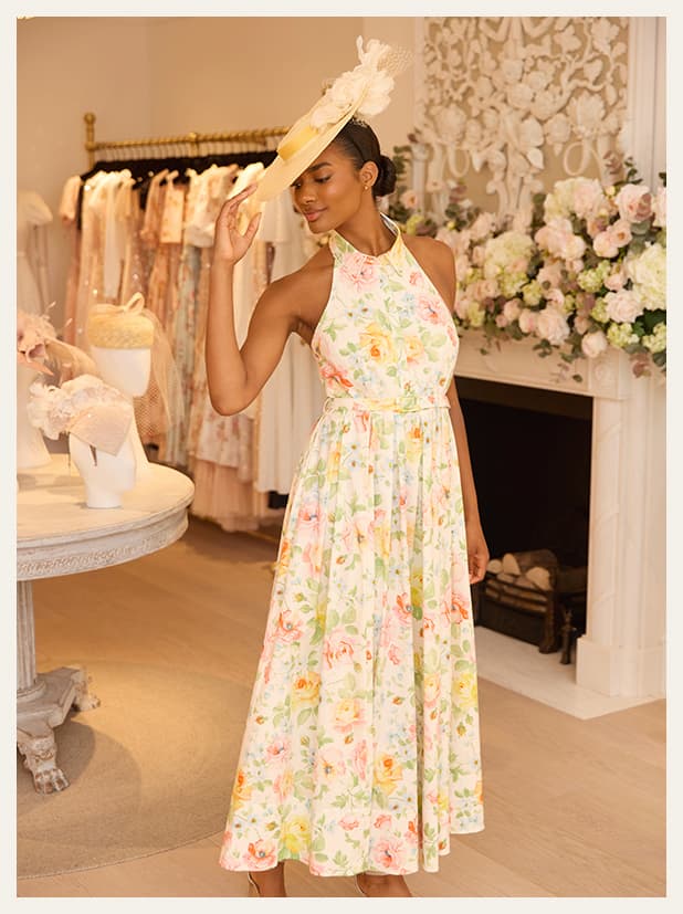 Sienna Rose Cotton Halter Ankle Gown