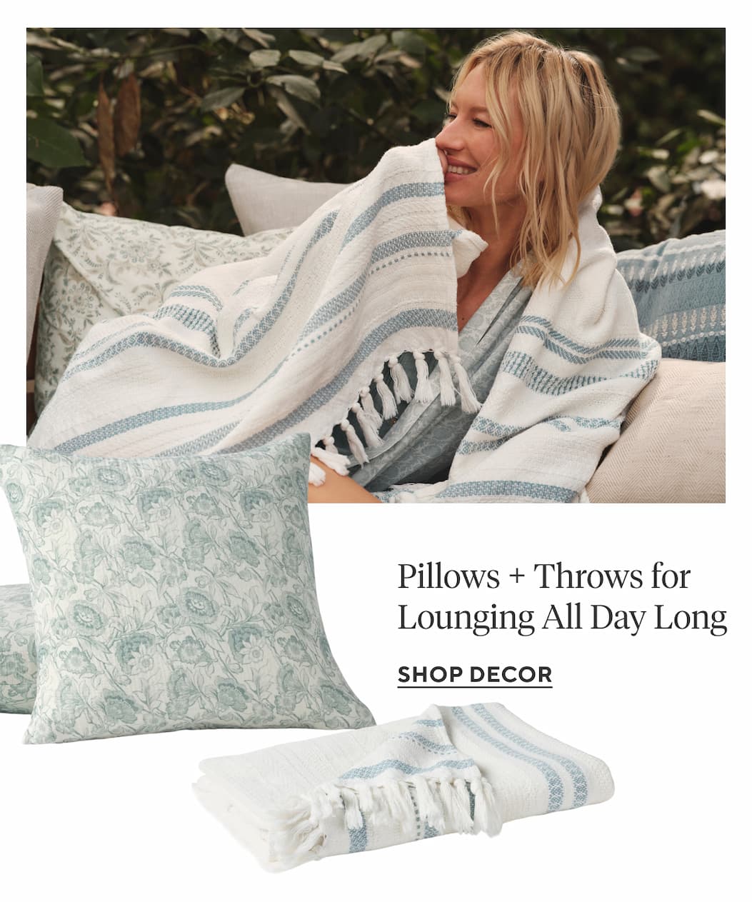 Pillows + Throws for Lounging All Day Long Shop Decor >