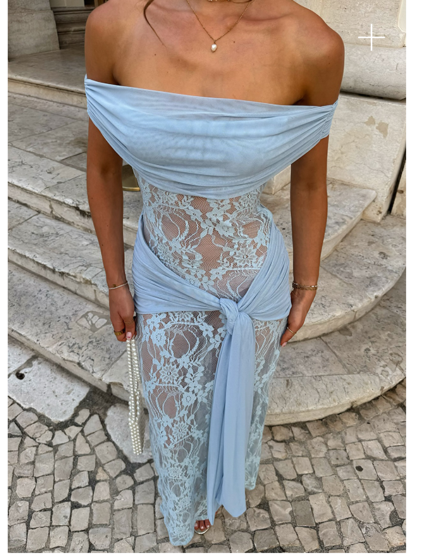Gracie Twist Maxi Dress - Blue