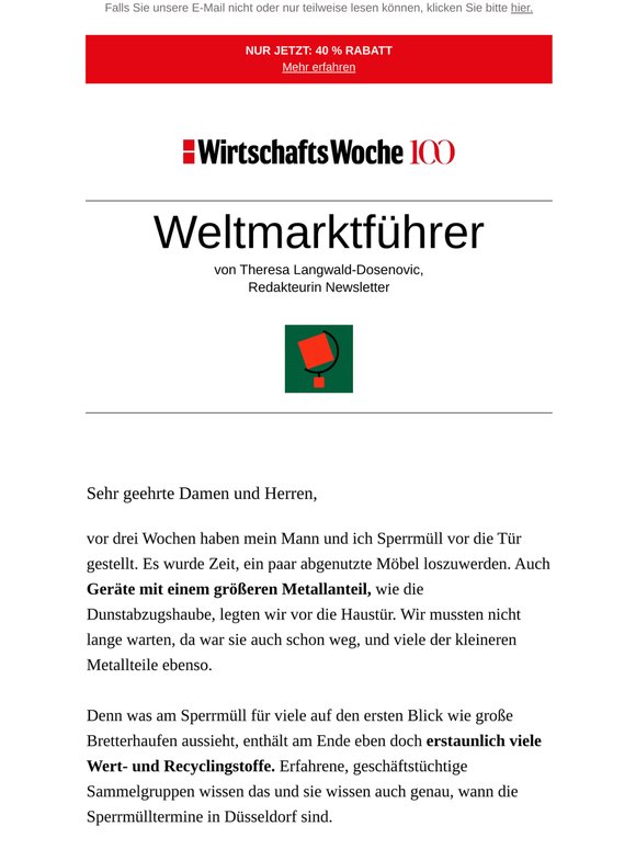 Recycling statt Abbau - eine Stärke Europas