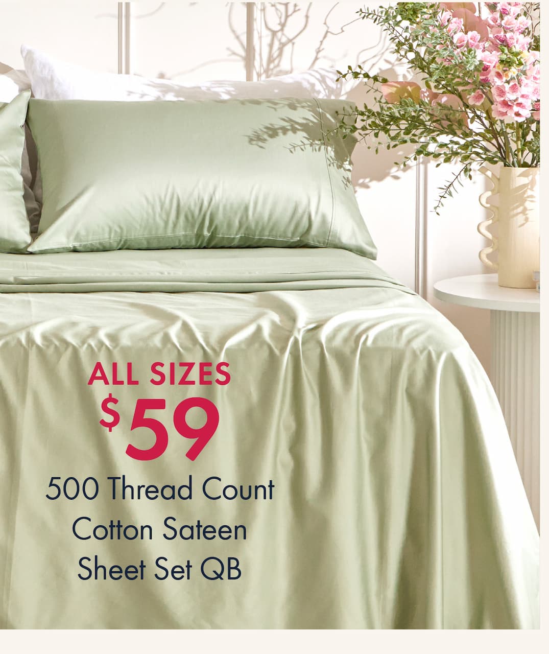 500TC Cotton Sateen Sheet Set