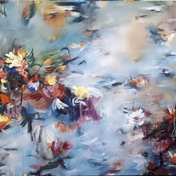 Abstract flower painting