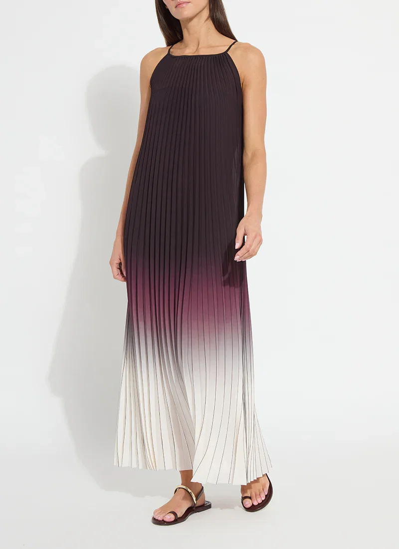 Image of Lorena Pleated Chiffon Midi Dress