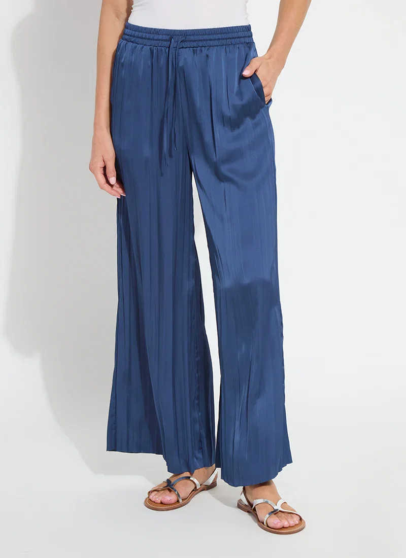 Image of The Packable Pleated Palazzo Pant - Capri Blue (28" Inseam)