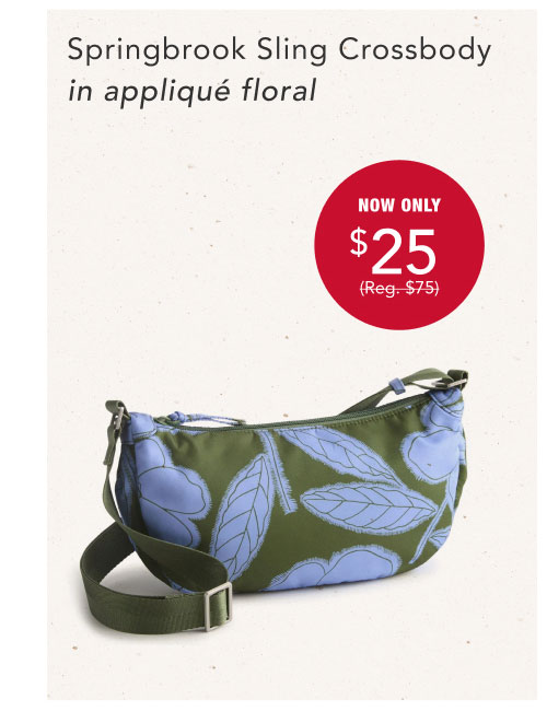 Springbrook Sling Crossbody Appliqué Floral