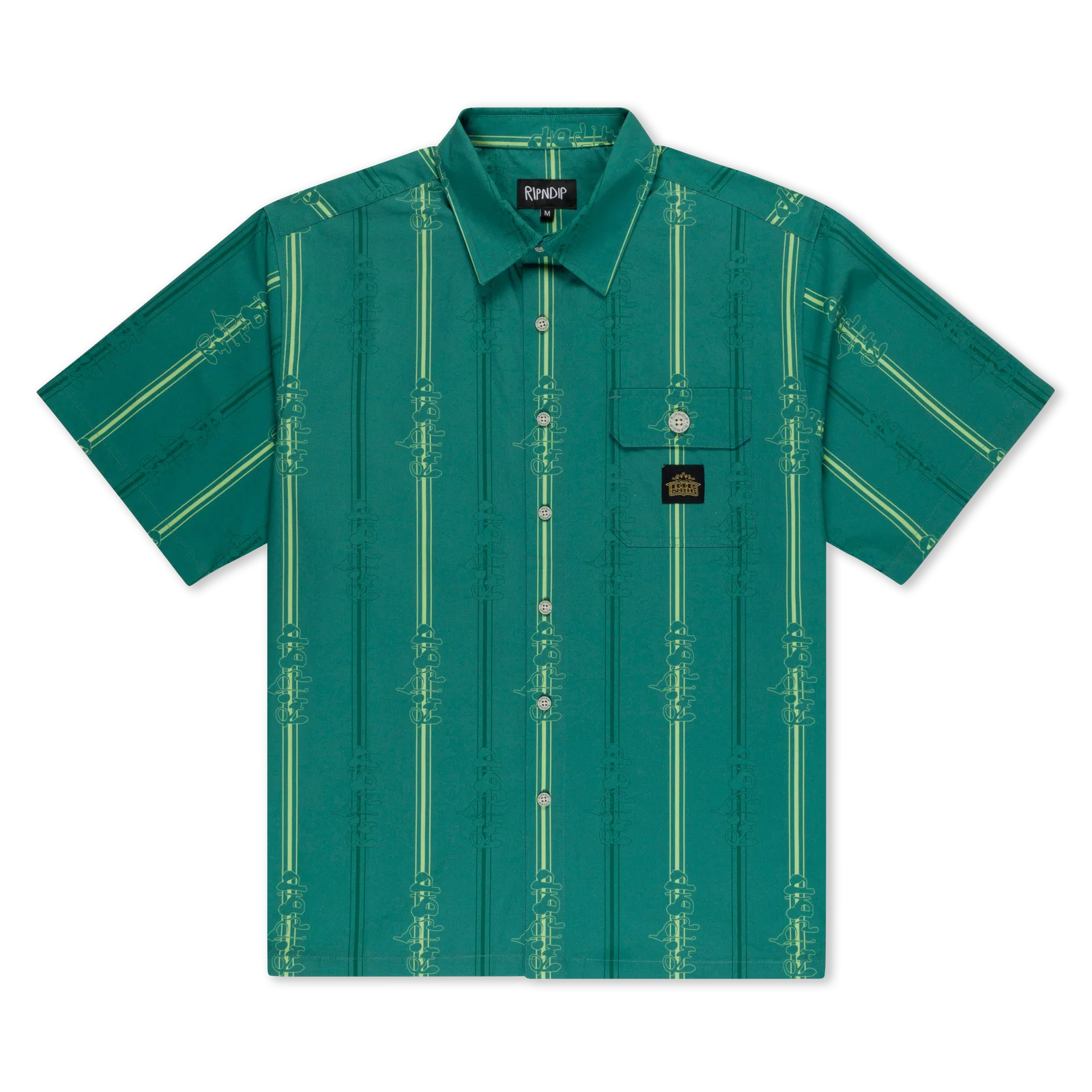 Image of Melted Striped Button Up (Teal)