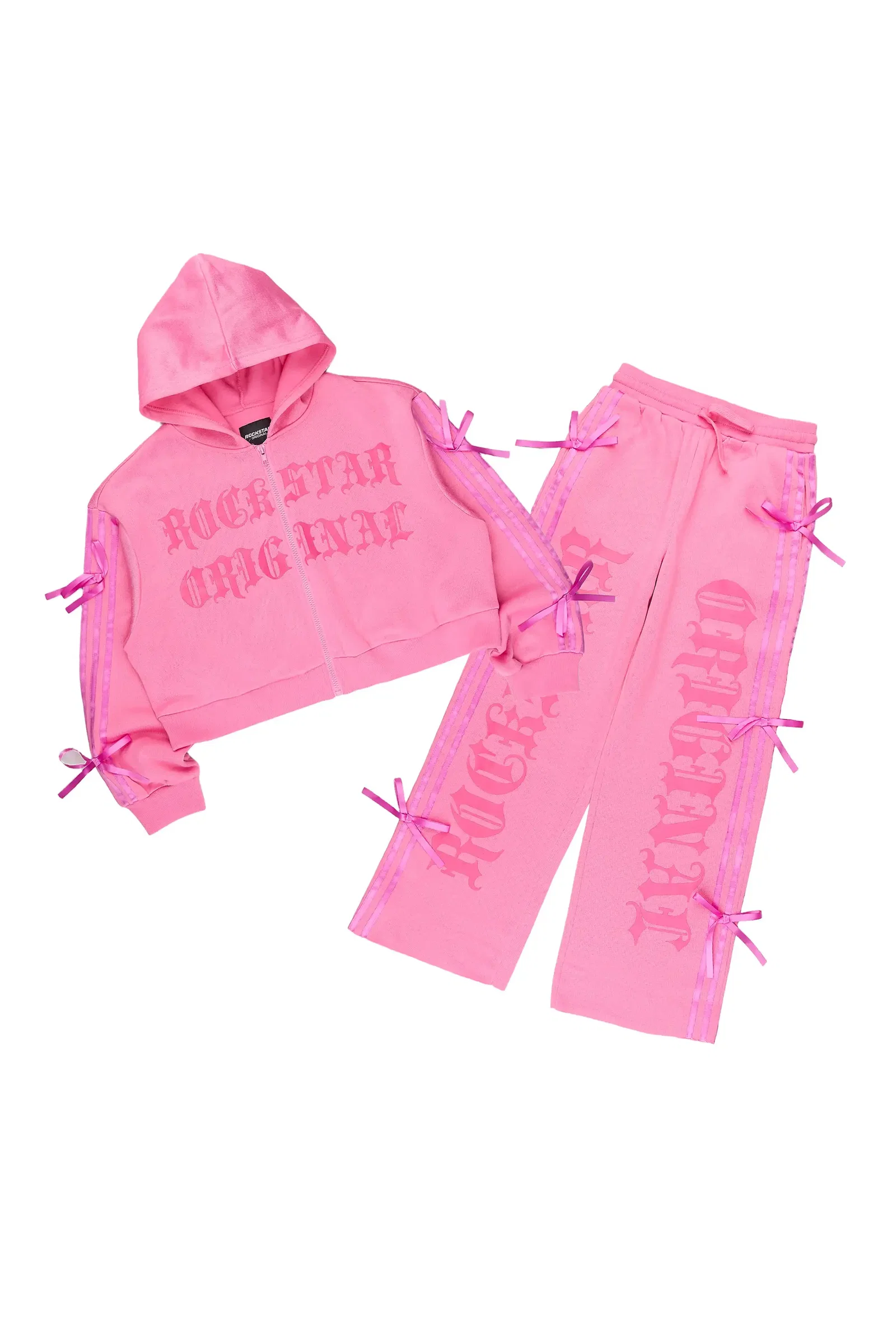 Image of Girls Kettisha Pink Baggy Track Set