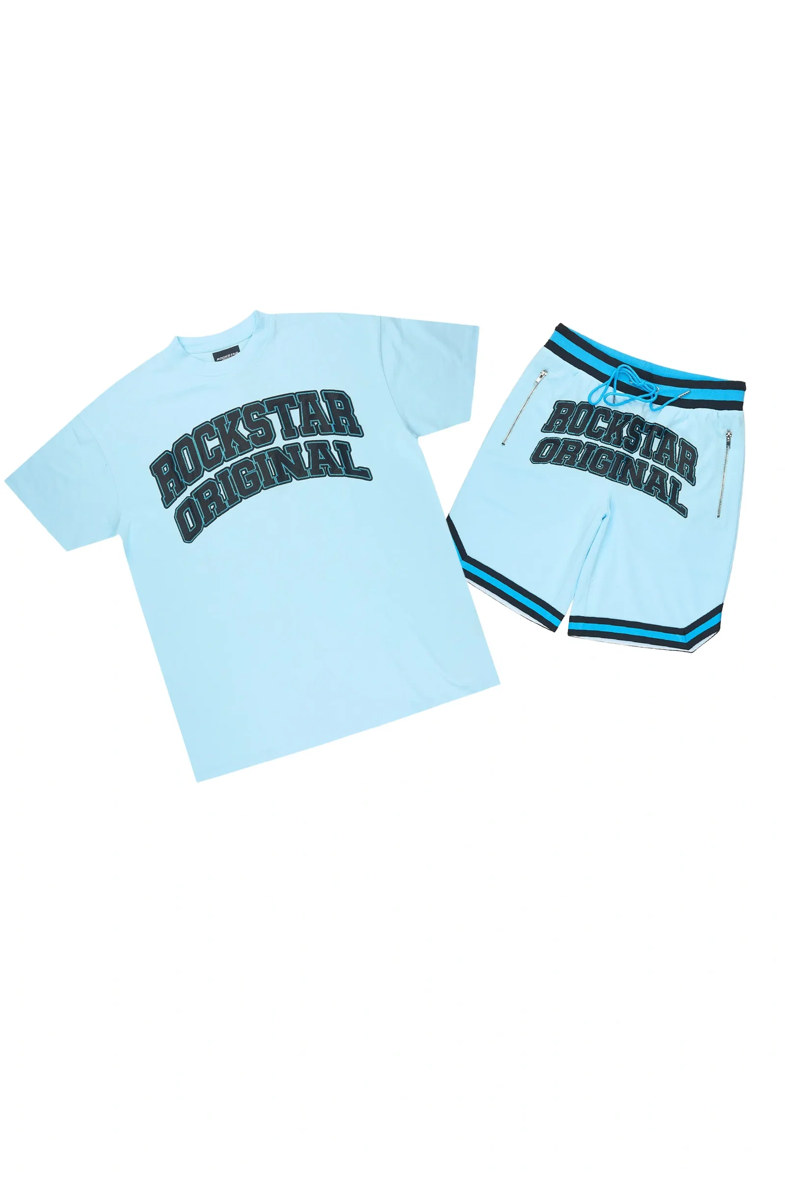 Image of Hooper Sky Blue T-Shirt Short Set